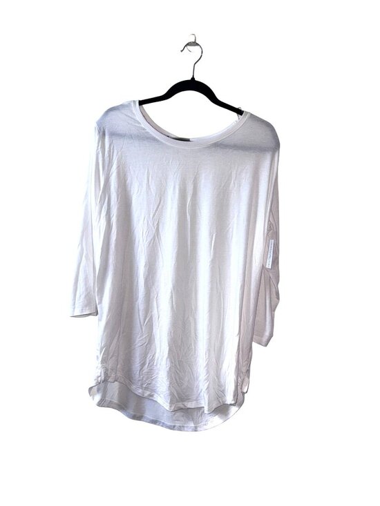 Bobbie Brooks Tops - Bobbie Brooks Plus Size White Tunic Top 3/4 Sleeve 1X Cotton Blend Relaxed Fit